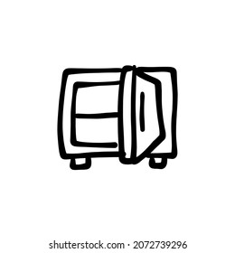 bank locker icon in vector. Logotype - Doodle