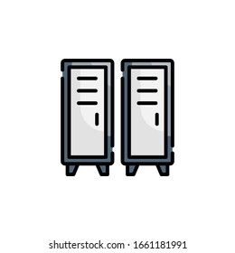 Bank Locker Vector Style illustration. Business and Finance Filled Outline Icon.
