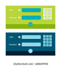 Bank login form. Access management. Software authentication. Authorization permission security concept
