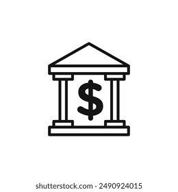Bank logo sign vector outline