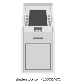 Bank machine mockup. Realistic illustration of bank machine vector mockup for web