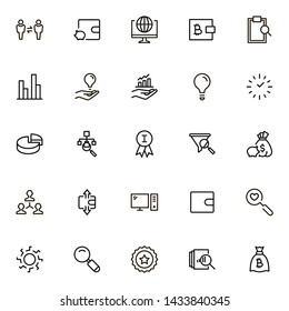 Bank manager line icon set. Collection of high quality black outline logo for web site design and mobile apps. Vector illustration on a white background