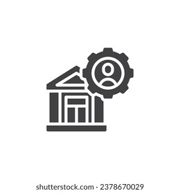 Bank Manager vector icon. filled flat sign for mobile concept and web design. Bank advisor glyph icon. Symbol, logo illustration. Vector graphics