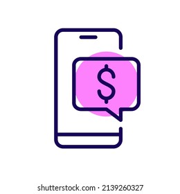 Bank message alert. Pixel perfect, editable stroke icon
