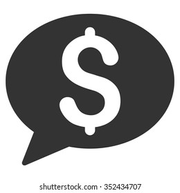 Bank Message vector icon. Style is flat symbol, gray color, rounded angles, white background.