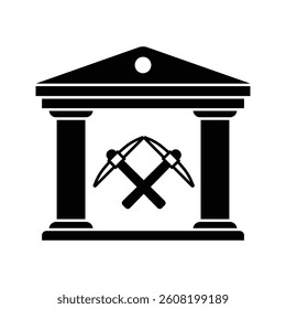 Bank miner crypto icon in sleek, modern style. Perfect for blockchain, fintech, and digital currency themes. High-quality vector, fully scalable and easy to customize.