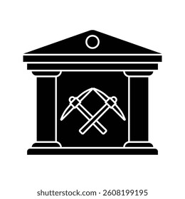Bank miner crypto icon in sleek, modern style. Perfect for blockchain, fintech, and digital currency themes. High-quality vector, fully scalable and easy to customize.
