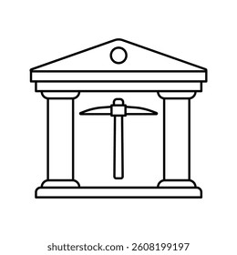 Bank miner crypto icon in sleek, modern style. Perfect for blockchain, fintech, and digital currency themes. High-quality vector, fully scalable and easy to customize.