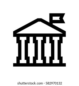 Bank mini line, icon, background and graphic. The icon is black and white, linear  flat, vector, pixel perfect, minimal, suitable for web and print. 