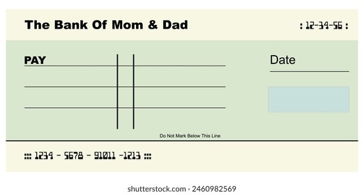 Bank of Mom and Dad - Ein spielerisches Konzept des elterlichen Supports - Vektorillustration