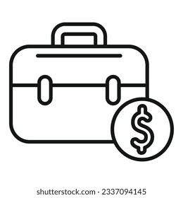 Bank money bag icon outline vector. Global finance. Coin banking