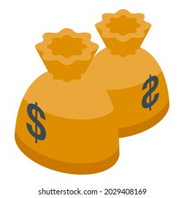 Bank money bags icon isometric vector. Bag dollar. Cash sack