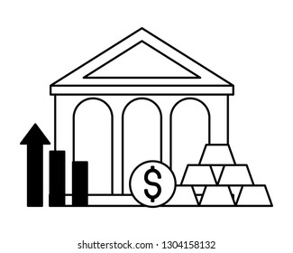 bank money gold bars chart stock market