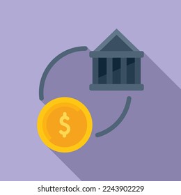 Bank money icon flat vector. Social mobile. New media