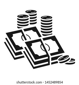 Bank money icon. Simple illustration of bank money vector icon for web design isolated on white background
