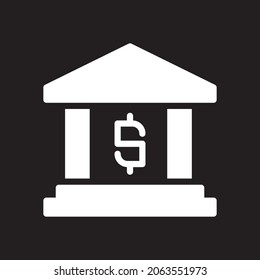 Bank and money icon simple with solid style