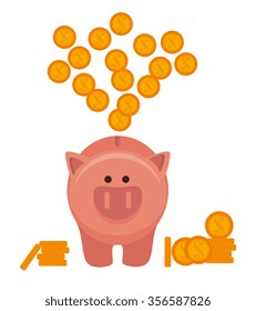 Bank, money and investment graphic design, vector illustration