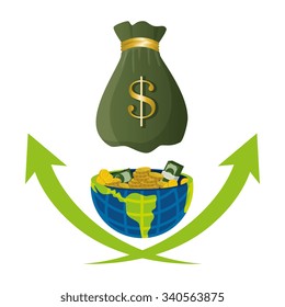 Bank, money and online payment graphic design, vector illustration eps10