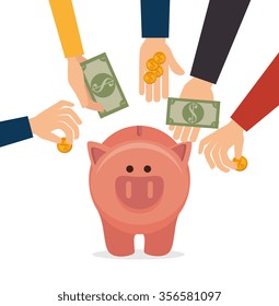 Bank and money savings graphic design, vector illustration eps10