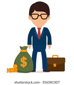 Bank and money savings graphic design, vector illustration eps10
