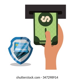 Bank and money savings graphic icons design, vector illustration eps10