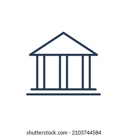 Banca, icono de museo símbolo de diseño de la plantilla de ilustración vectorial moderna signo aislado en fondo blanco.