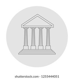 bank, museum or library icon. classical architecture building with columns. flat vector illustration easy to edit and customise. eps 10