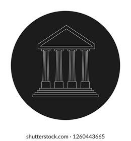 bank, museum or library icon. classical architecture building with columns. flat vector illustration easy to edit and customise. eps 10