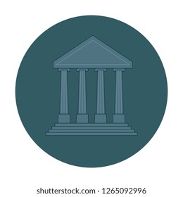 bank, museum or library icon. classical architecture building with columns. flat vector illustration easy to edit and customise. eps 10