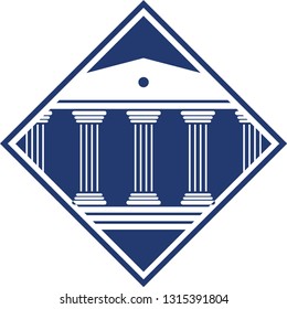 Bank, museum or library icon. classical architecture building with columns. flat vector illustration easy to edit and customize. . Column pillar parthenon landmark. Vector illustration flat architectu