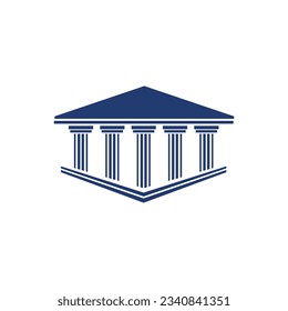 Bank, museum or library icon. classical architecture building with columns. flat vector illustration easy to edit and customize. . Column pillar parthenon landmark. Vector illustration flat architectu