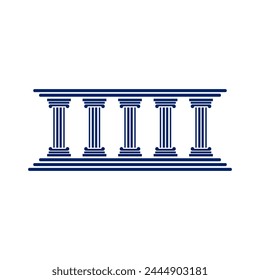 Bank, museum or library icon. Classical architecture building with columns. flat vector illustration easy to edit and customize. . Column pillar parthenon landmark. Vector illustration flat architectu