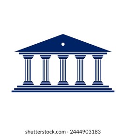 Bank, museum or library icon. Classical architecture building with columns. flat vector illustration easy to edit and customize. . Column pillar parthenon landmark. Vector illustration flat architectu