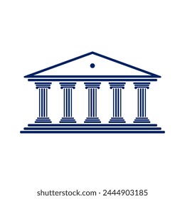 Bank, museum or library icon. Classical architecture building with columns. flat vector illustration easy to edit and customize. . Column pillar parthenon landmark. Vector illustration flat architectu