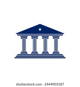 Bank, museum or library icon. Classical architecture building with columns. flat vector illustration easy to edit and customize. . Column pillar parthenon landmark. Vector illustration flat architectu