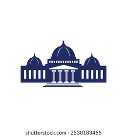 Bank, museum or library icon. Classical architecture building with columns. flat vector illustration easy to edit and customize. . Column pillar parthenon landmark. Vector illustration flat architectu