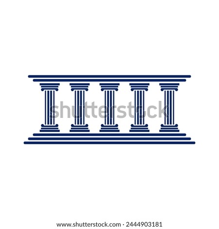 Bank, museum or library icon. Classical architecture building with columns. flat vector illustration easy to edit and customize. . Column pillar parthenon landmark. Vector illustration flat architectu