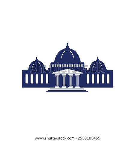 Bank, museum or library icon. Classical architecture building with columns. flat vector illustration easy to edit and customize. . Column pillar parthenon landmark. Vector illustration flat architectu
