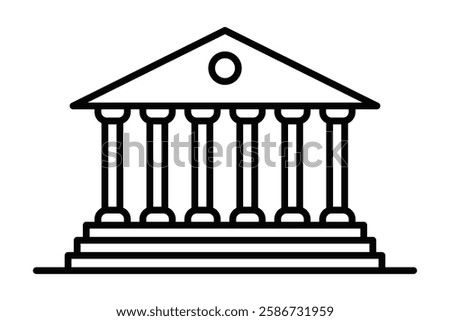 Bank or museum vector icon with classical columns. Editable stroke.