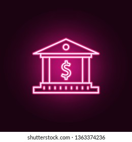 bank neon icon. Elements of Banking set. Simple icon for websites, web design, mobile app, info graphics