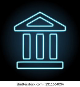 bank neon icon. Simple thin line, outline vector of web, minimalistic icons for UI and UX, website or mobile application