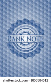 Bank Note blue hexagon emblem. Vector Illustration. Detailed. 