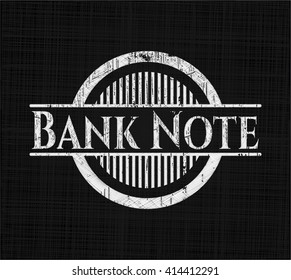 Bank Note chalk emblem, retro style, chalk or chalkboard texture