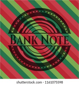 Bank Note christmas emblem background.