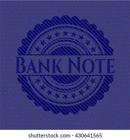 Nota bancaria con textura de denim