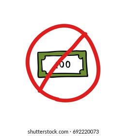 bank note doodle icon