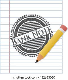 Nota del banco dibujada con trazos de lápiz