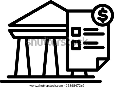 Bank Note Icon Line Vector Illustration