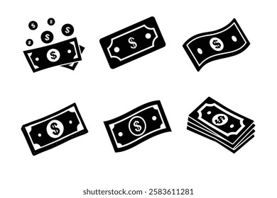 Bank Note icon set. Dollar money vector symbol. Paper money dollar icon vector illustration isolated. Money cash vector design