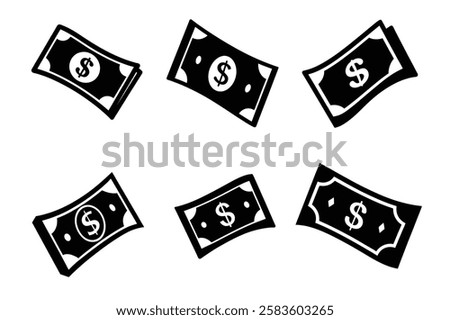 Bank Note icon set. Dollar money vector symbol. Paper money dollar icon vector illustration isolated. Money cash vector design